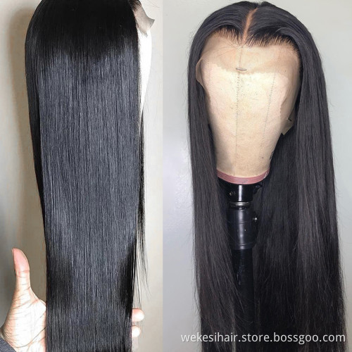 Transparent 100% Brazilian 16 18 20 22 24 Inch Straight 360 Lace Closure Raw Human Hair Wig, 360 Hd Lace Front Wig Vendors